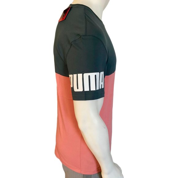 NWT PUMA POWER AUTHENTIC MEN'S DARK SLATE ROSETTE CREW NECK SHORT SLEEVE T-SHIRT - Picture 2 of 5